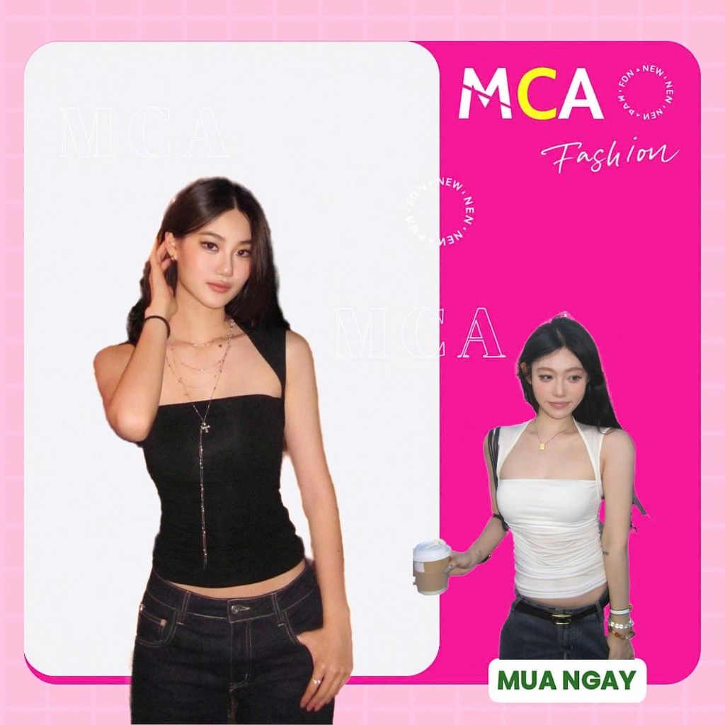 [Video Sp Thực Tế] Áo Sát Nách Cúp Ngực Nhún Eo MCA Viền Vai Nhỏ Nữ Tính A51449