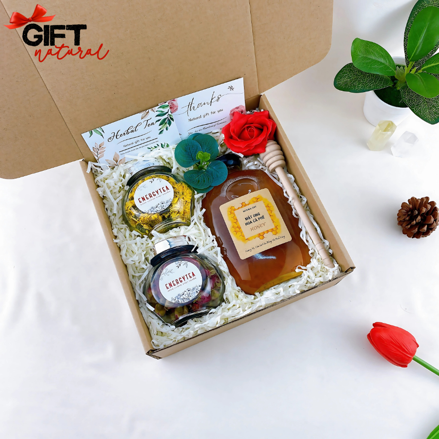 Set Quà Tặng Trà Hoa Thảo Mộc NATURAL GIFT - Quà Sinh Nhật Bạn Bè, Thầy Cô, Mẹ Ý Nghĩa