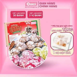 Set làm bánh Crinkle nguyên liệu nấu 3 vị matcha, cacao, red velvet ONICI thành phẩm 30 cái