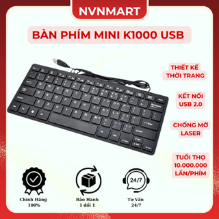 Bàn phím Mini K1000 USB - Full Box- Chất Lượng Tốt, Kiểu Dáng Nhỏ Gọn, Bảo Hành 6 Tháng