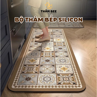  Bộ Thảm Bếp SILICON Cao Cấp Siêu Thấm Nước Thảm Lau Chân Nhà Bếp Dễ Dàng Vệ Sinh - Thảm Bee 