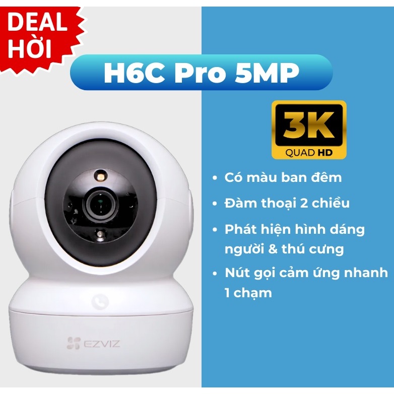 Camera IP Hồng Ngoại Wifi không dây Ezviz H6C/ C6NPro 3MP 2K, H.265, đàm thoại 2 chiều, theo dõi tự 