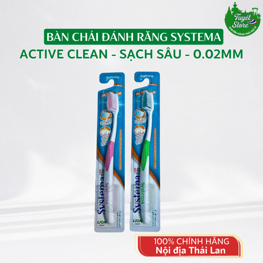 (1 cái) Bàn chải đánh răng sạch sâu, Bàn chải đánh răng than hoạt tính Systema