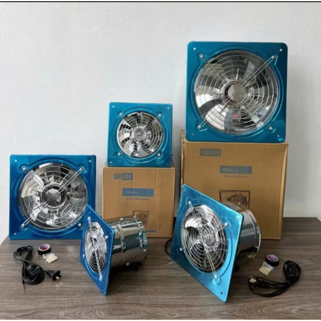 Quạt Hút Mùi, Quạt Thông Gió Inox Vuông Kích Thước FD150-FD300 Hút Mùi Phòng Bếp, Nhà Vệ Sinh(Điều K