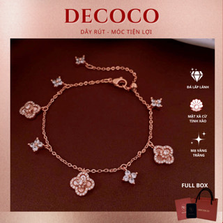[HÀNG MỚI VỀ] Vòng tay, lắc tay charm hoa đá xà cừ cỏ 4 lá SAKURA VER 2 DECOCO ( kèm Túi giấy + Hộp + Thiệp ) may mắn