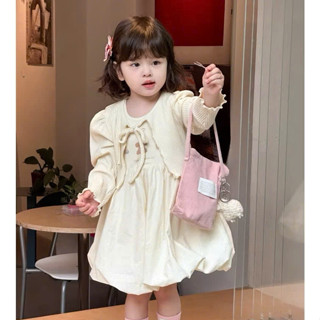 Váy thu đông bé gái, quần áo bé gái mùa đông váy sát nách phối thô bom 2 lớp mix áo cadigan len Hàn bé 10-22kg MiulyKids