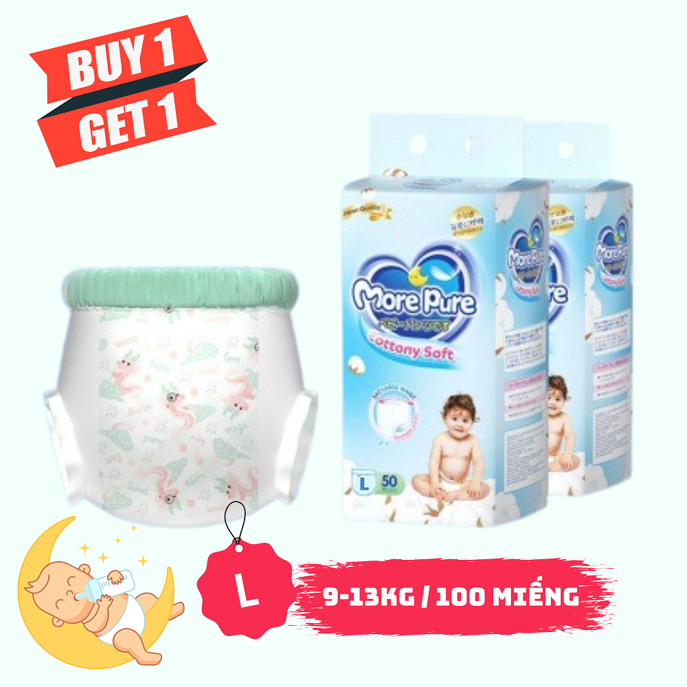 (2 Gói 100 miếng) Bỉm quần đủ size M-XXXL, Tã quần kéo chất lượng Nhật Bản Cottony Soft, chống hăm c
