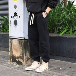 Quần dài nam jogger thun nỉ cua DATINO bo chun form rộng unisex chất cotton thông thoáng, dây luồng cotton