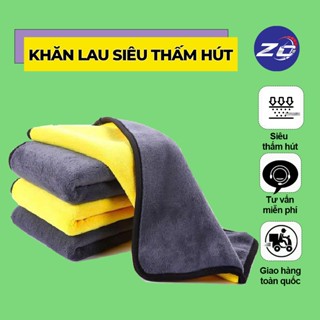 Khăn lau xe microfiber 3m cao cấp khăn lau đa năng vệ sinh ô tô xe máy lau nhà bếp lau kính siêu thấm hút màu vàng xám