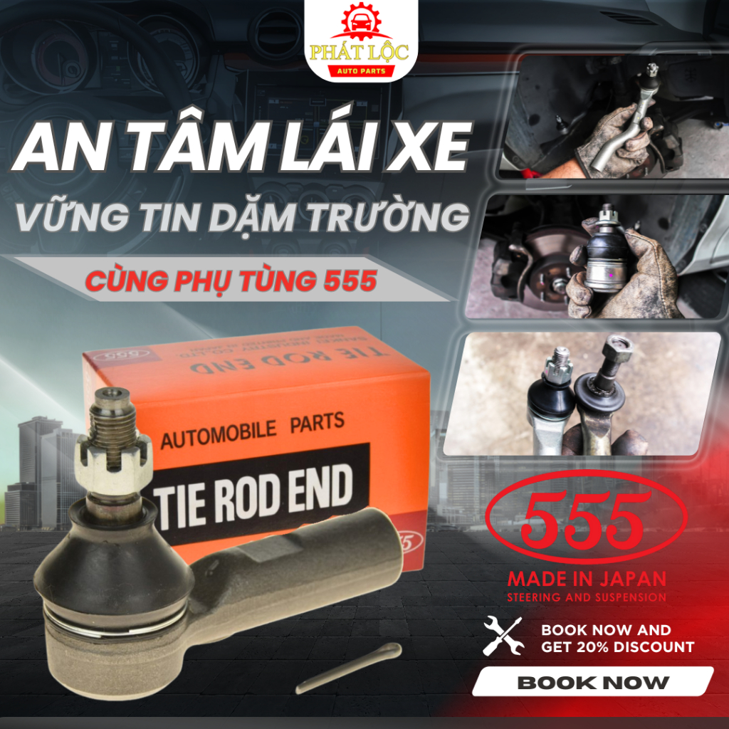 Rotuyn lái ngoài 555 phù hợp với Innova , Hilux 2005-2015 ( 555 chính hãng)