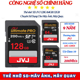  Thẻ Nhớ Máy Ảnh Máy Quay Thẻ Nhớ SD Thẻ To  JVJ 128GB 64GB 32GB Tốc Độ 200MB s  -Thẻ nhớ Tốc Độ Cao Lên Đến 200MB s 