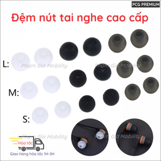 Đệm nút tai nghe silicon siêu bền, 3 size tương thích với các loại tai nghe khác nhau, nhựa thân thiện cho sức khỏe