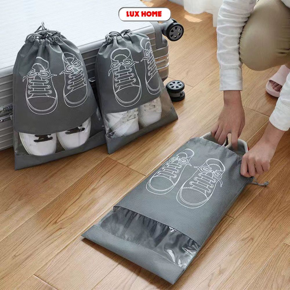Combo 10 Túi đựng giày dép du lịch có dây rút tiện lợi Luxhome, túi bảo quản giày dép chống bụi bẩn