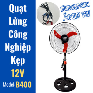 Quạt Lửng Công Nghiệp LCN12V CBD Kẹp Bình Ắc Quy 12V - Cao 1m - (không kèm bình ắc quy) .