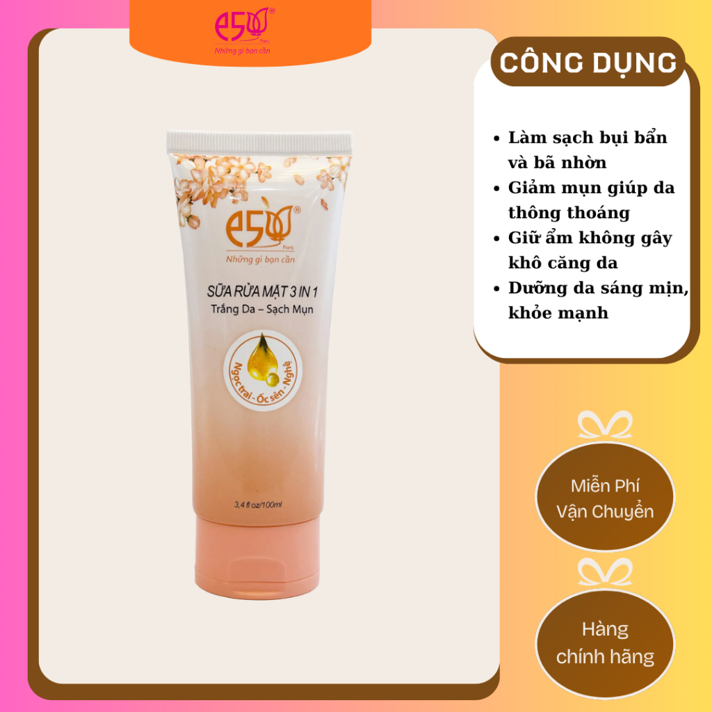 Sữa rửa mặt 3 in 1 E5 100ml