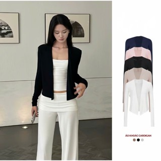Áo khoác cardigan TRƠN KHÔNG CÚC dáng dài KHÔNG KÈM CUC