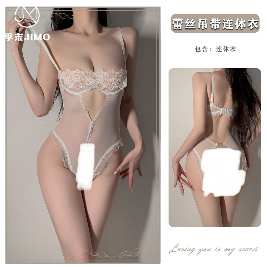 Đồ lót sexy, bodysuit voan mỏng phối ren ngực có gọng cài sau gợi cảm | BigBuy360 - bigbuy360.vn