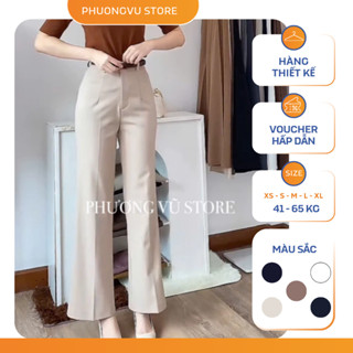 Quần Tây Nữ Ống Loe Lưng Cao Co Giãn Nhẹ PHUONGVU, Chất Vải Mềm Mịn Không Bai Xù, Không Nhăn Nhàu - Q38