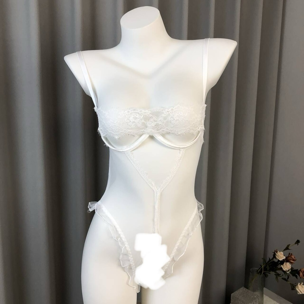 Đồ lót sexy, bodysuit voan mỏng phối ren ngực có gọng cài sau gợi cảm | BigBuy360 - bigbuy360.vn