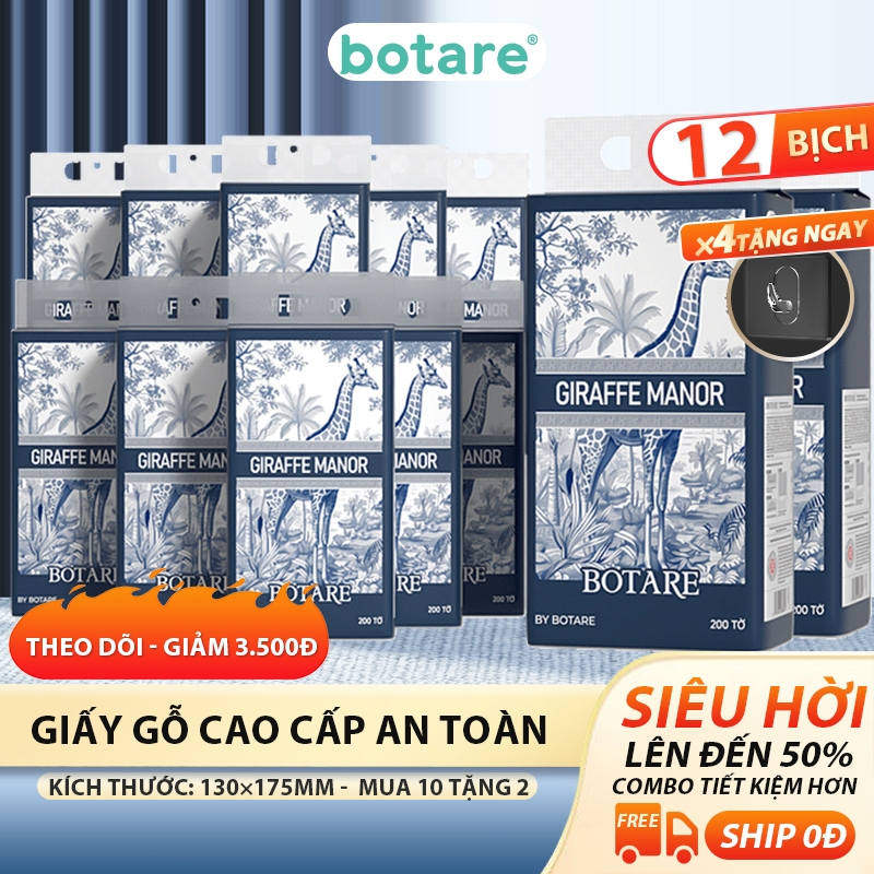 Top Giấy Rút Treo Tường 2400 Tờ MUA 10 TẶNG 2 Bịch BOTARE Cao Cấp 3 Lớp Bột Gỗ Mềm Mịn An Toàn