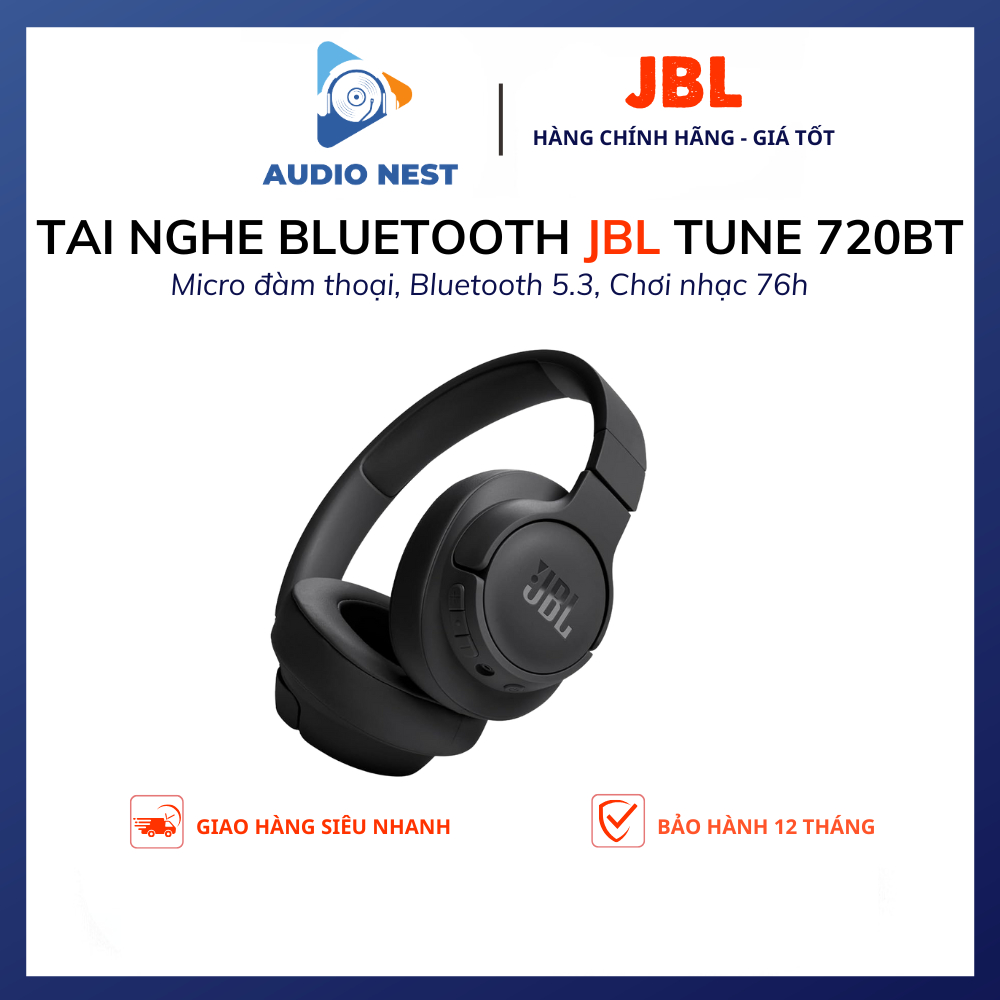 Tai Nghe Chụp Tai Bluetooth JBL Tune 720BT - Bảo Hành 12 Tháng