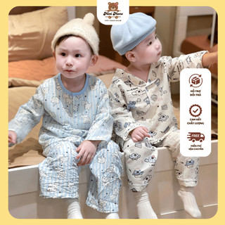  Combo set 2 bộ pijama cute dài tay đáng yêu cho bé chất vải mềm mịn thoáng mát 