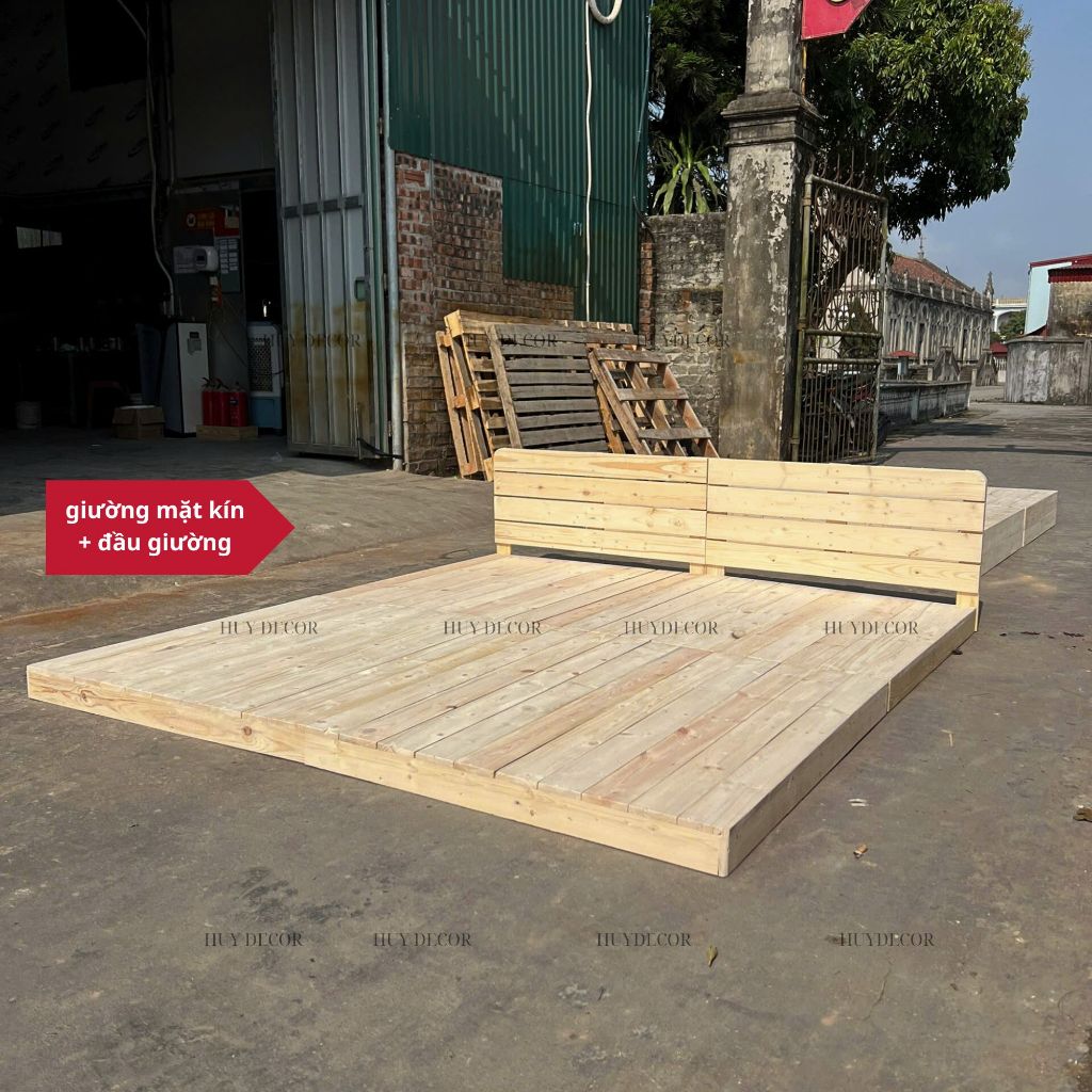 Giường ngủ , giường pallet gỗ thông cao 8 cm chống ẩm  Huy decor