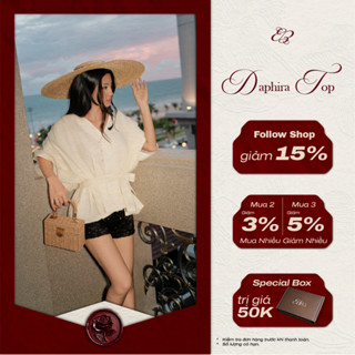  Áo sơ mi cánh dơi tay lửng Daphira Top áo kiểu nữ dáng bồng tay lửng sang trọng chất liệu tơ cao cấp 