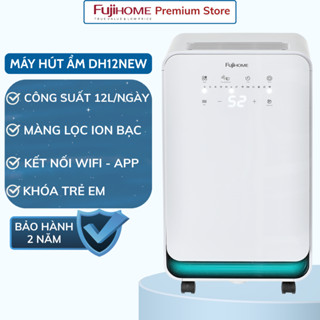Máy Hút Ẩm Thông Minh Fujihome DH12NEW 12L/ngày – Ion Âm Lọc Khí, Đèn Báo Ẩm - BH 24 tháng
