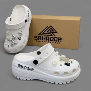  Dép sục nữ SAHADOR có quai hậu đúc nguyên khối đế cao 7cm kèm charm gấu Bearbrick thời trang SA02 