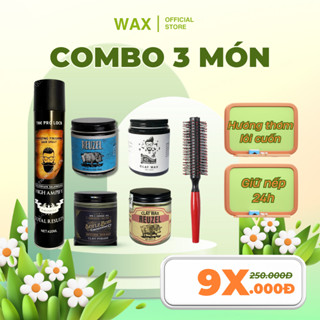 Sáp vuốt tóc nam tạo kiểu tóc REUZEL CLAY WAX siêu giữ nếp bản cao cấp lọ thủy tinh 115gr