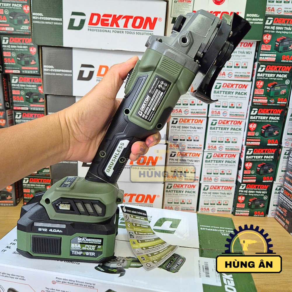 Máy mài tốc độ cao dùng pin Dekton M21-AG100PLUS/AG100XPLUS/Điều tốc 5cấp/Motor Brushless/Chân pin p