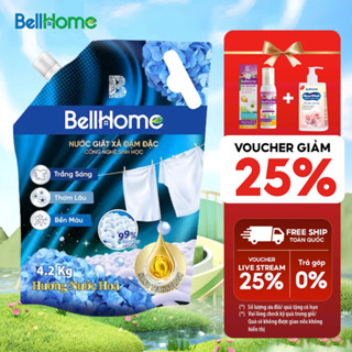 Túi nước giặt xả Bellhome 4,2KG Quần áo sạch thơm, công nghệ sinh học an toàn, thân thiện môi trường