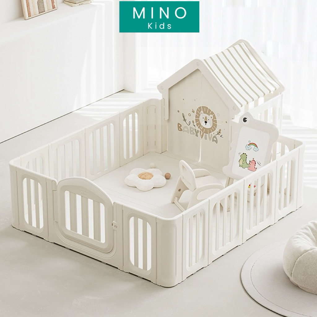 Quây cho bé babyviva Luxury cao cấp chất liệu nhựa nguyên sinh an toàn cho bé