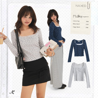 Áo thun dài tay nữ NAKEDbyV áo kiểu phối dây ren ngực LACIE TOP