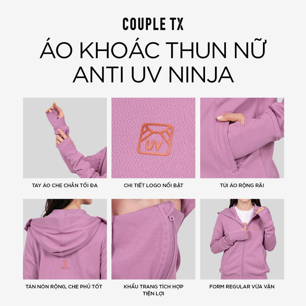 Áo Khoác Ninja Chống Nắng Nữ Couple TX Anti UV Thun Co Giãn Form Regular WOK 2071 | BigBuy360 - bigbuy360.vn