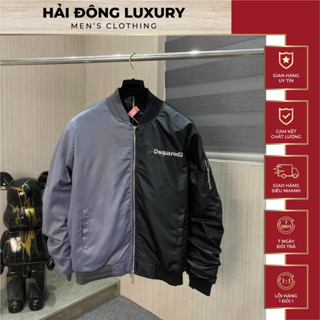  Áo Khoác Gió Bomber Trần Bông DSQ Bản 2 Màu 2 Khoá Kéo Chia Nửa Chữ Thêu Logo Khoá Dập Siêu Nét,Hàng Hot 2025 