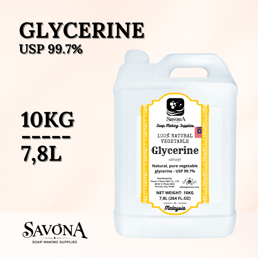 10KG -30KG GLYCERIN THỰC VẬT 99.7% SAVONA Chất dưỡng ẩm tự nhiên, Nguyên liệu làm mỹ phẩm, thực phẩm