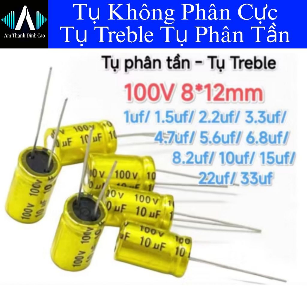 (Giá 5 cái) 𝗧ụ 𝗧𝗿𝗲𝗯𝗹𝗲 Tụ không phân cực 8*12mm 100V 1uf...33uf Diy