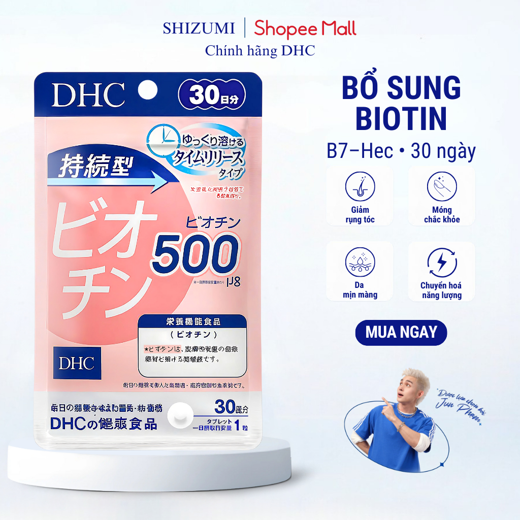 Viên Uống DHC Biotin Hỗ Trợ Tốt Cho Da Và Tóc (30 Ngày) - TPBVSK DHC Sustained Release Biotin