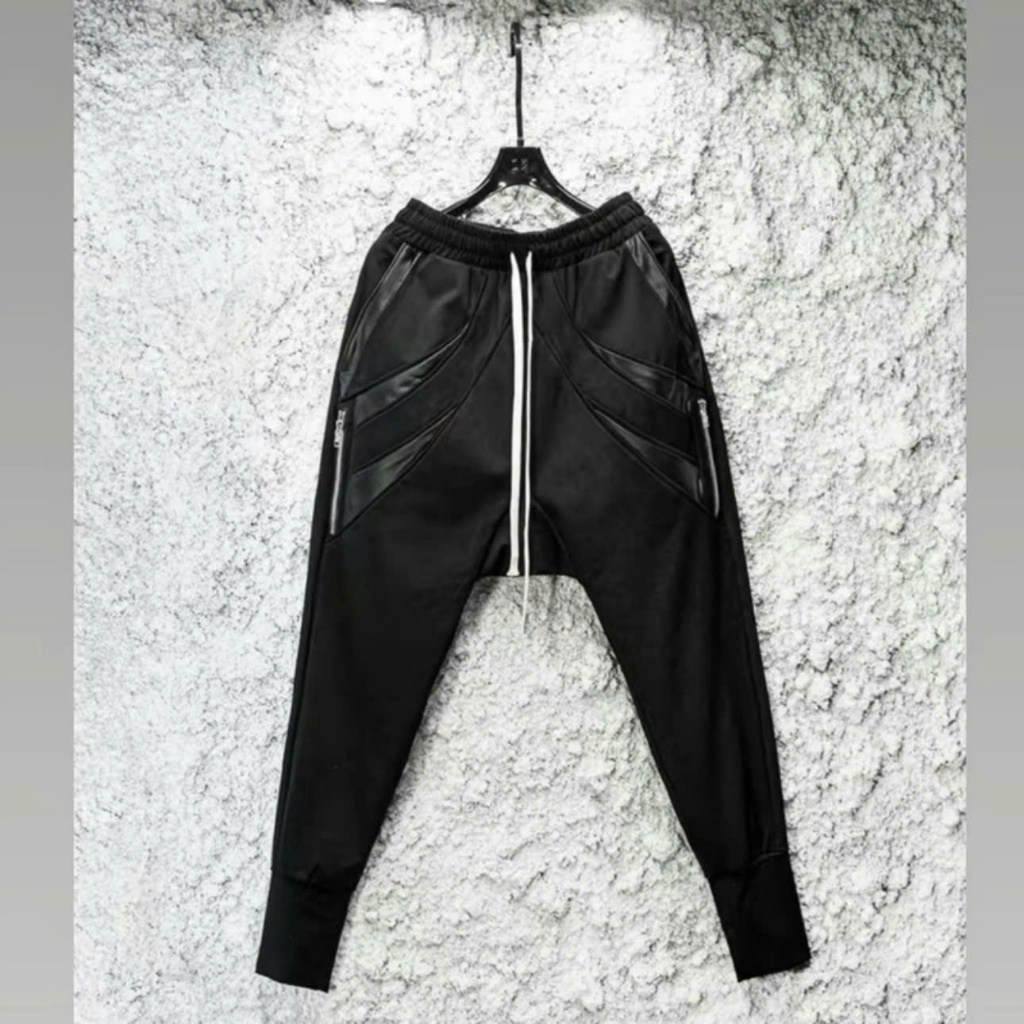 Quần Jogger Nam Nữ Phối Da 2 Bên Form Chuẩn - Quần Dài Nam Form Dáng Đơn Giản Hàng QC Duy Bi