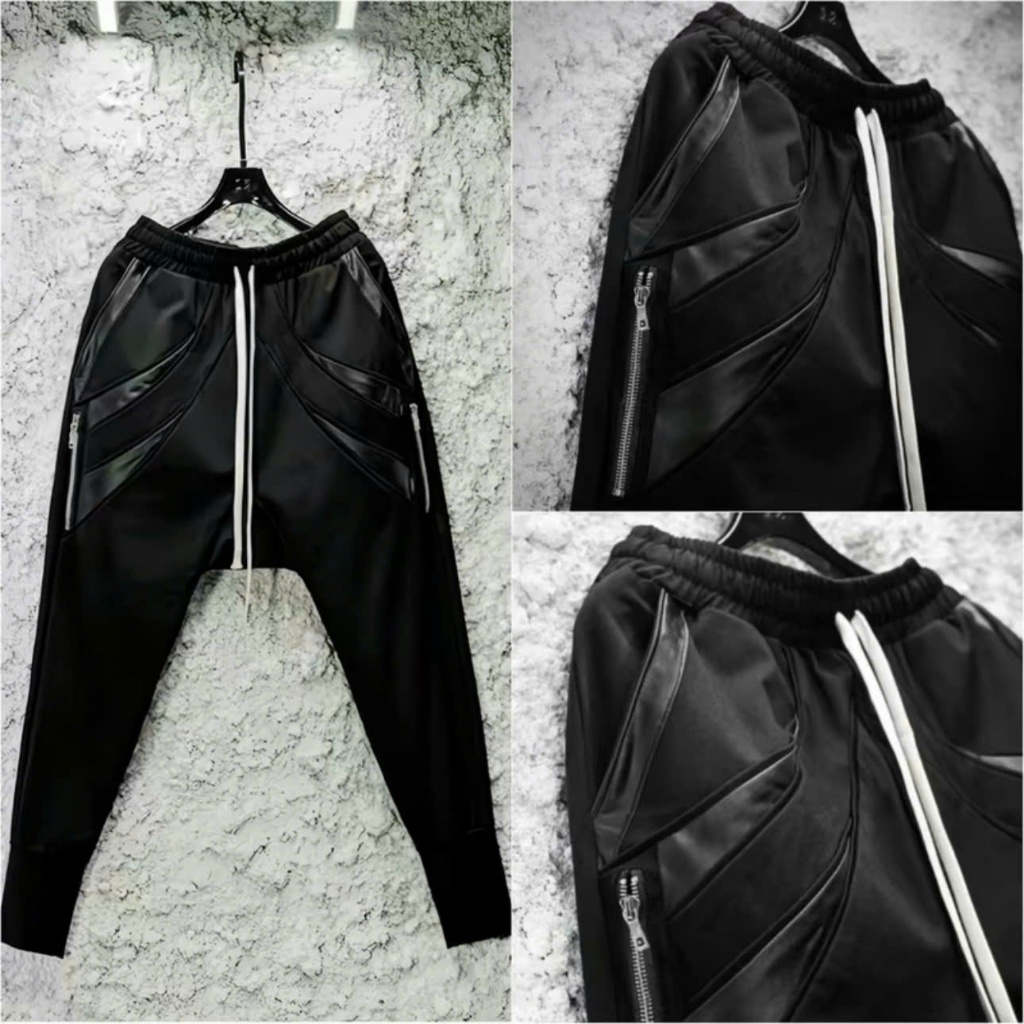 Quần Jogger Nam Nữ Phối Da 2 Bên Form Chuẩn - Quần Dài Nam Form Dáng Đơn Giản Hàng Quảng Châu- Duy B