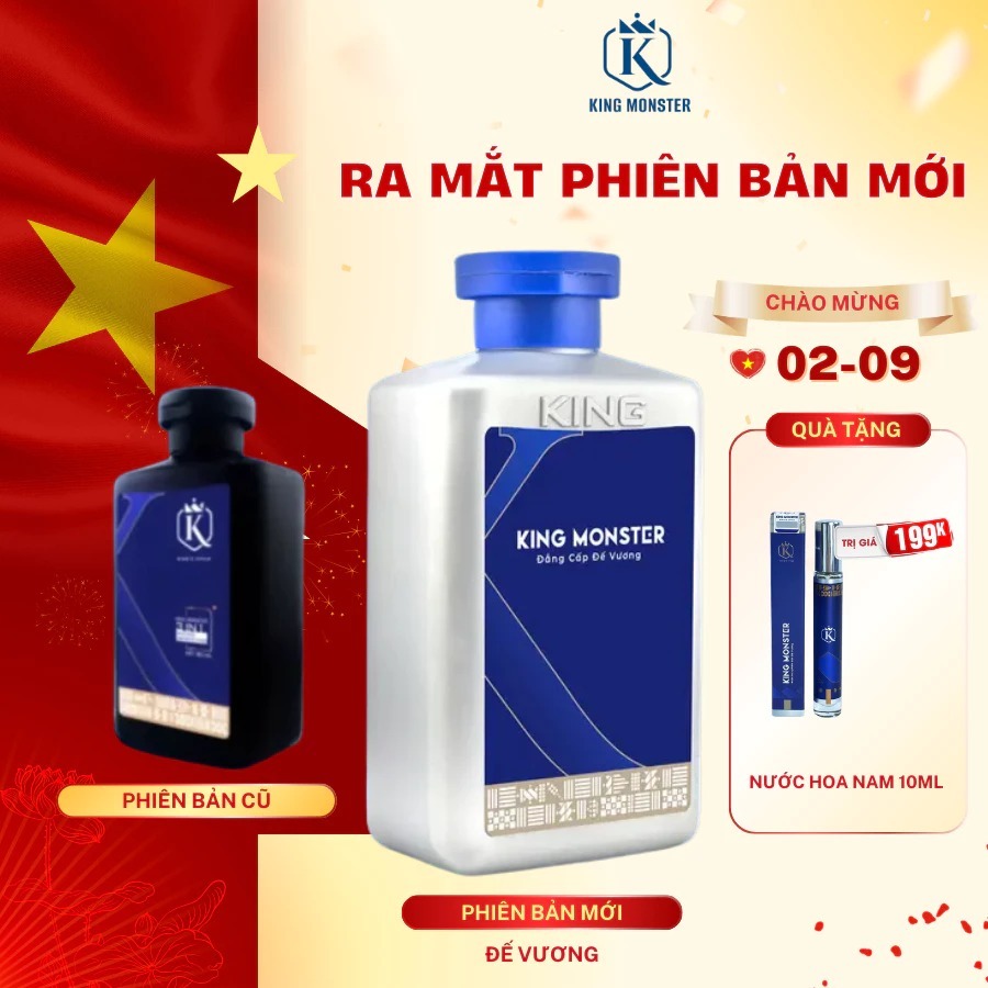 Sữa tắm nam 3 in 1 KING MONSTER toàn thân hương nước hoa thơm lâu và sạch sâu, ngừa mụn lưng hiệu quả