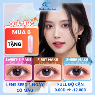 (1 chiếc lẻ) Lens Seed 1 ngày có màu Eye coffret - Sheer, Sweetie, First Make đủ độ - Buddy Central
