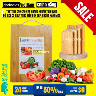Thớt Tre Kháng Khuẩn Cao Cấp - Có Khuy Treo Chống Nấm Mốc Bền Đẹp Kháng Khuẩn Không Bị Mùn An Toàn Vệ Sinh - Chính hãng