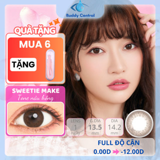 (1 chiếc lẻ) Lens SEED 1 ngày màu Sweetie Make full độ cận - Buddy Central