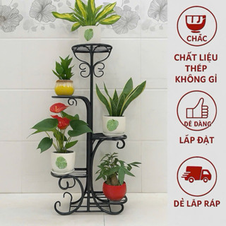 Kệ Hoa Trang Trí Đa Năng Để Cây Cảnh Trong Nhà, Ngoài Ban Công Chất Liệu Thép Không Gỉ Cao Cấp