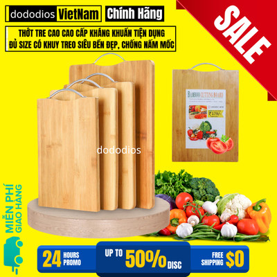 Thớt Tre Cao Cao Cấp Kháng Khuẩn Tiện Dụng - Thớt Gỗ Tre Kháng Khuẩn  Đủ Size CÓ KHUY TREO Siêu Bền Đẹp, Chống Nấm Mốc