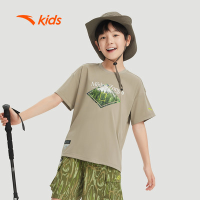 Ao Phông Thể Thao Ngắn Tay Bé trai Running Big Kids 7-14 Years ANTA KIDS SS TEE T524C6104B