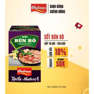 Hộp Xốt Bún Bò Cholimex 90g (10 Gói/Hộp) – Gia Vị Nấu Ăn Tiện Lợi – Đậm Đà Hương Vị Huế Chuẩn Ngon